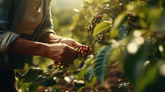 Hand Harvesting Coffee
